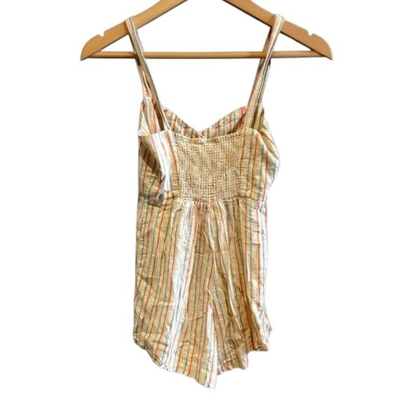 Urban Outfitters Striped Button-Front Romper | Size S | Linen Blend - Picture 3 of 6
